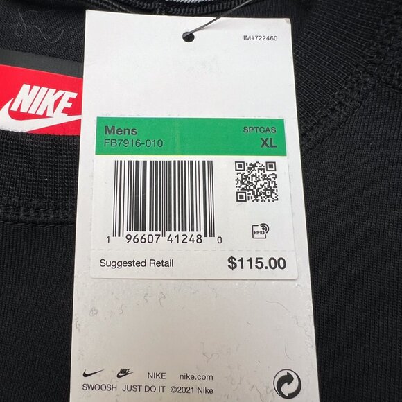 Nike Men's Tech Fleece Sportswear Black Crewneck FB7916-010 Multi-Size - Picture 4 of 11